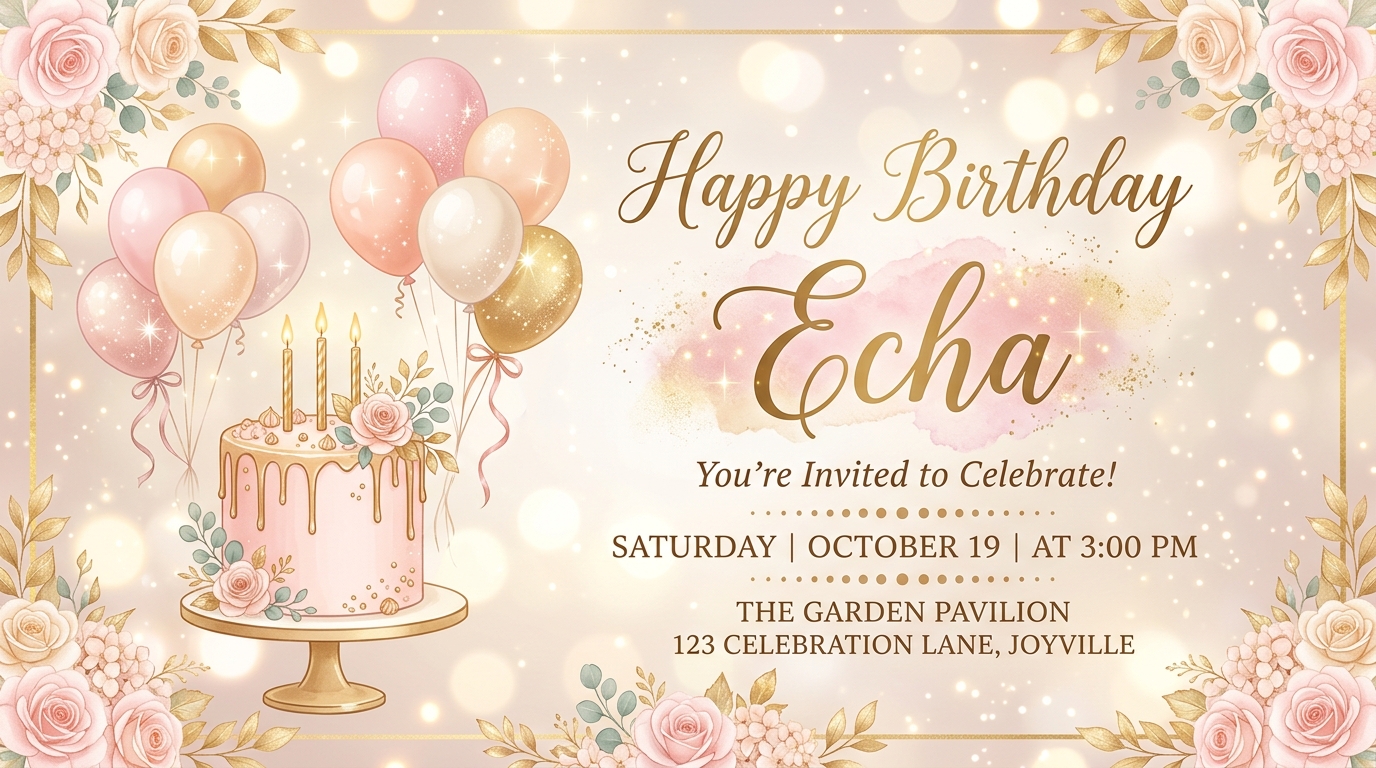 Happy Birthday Echa Invitation